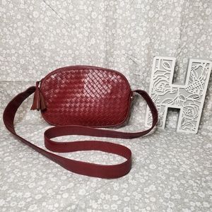Vintage Aspect Cherry Red Leather Crossbody